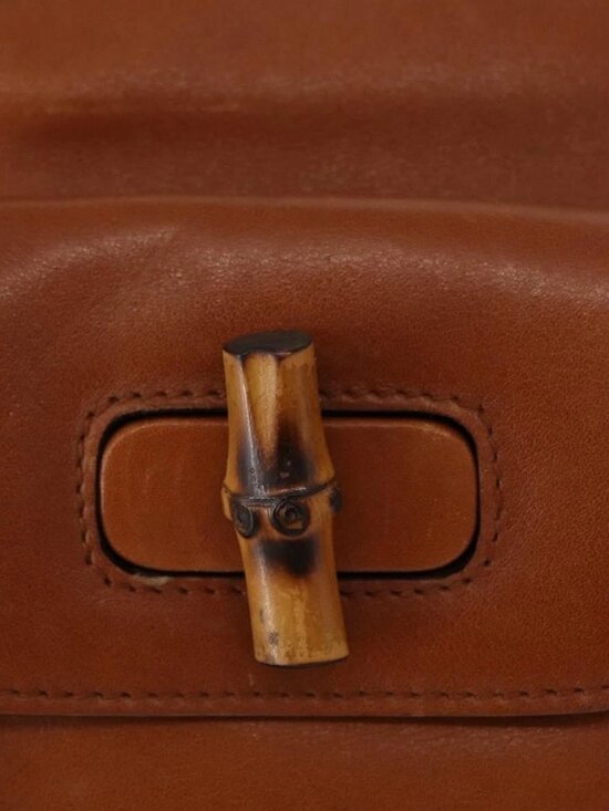 GUCCI Bamboo Backpack Leather Brown Gold 003 1956 0030 Auth 153732 main image 7